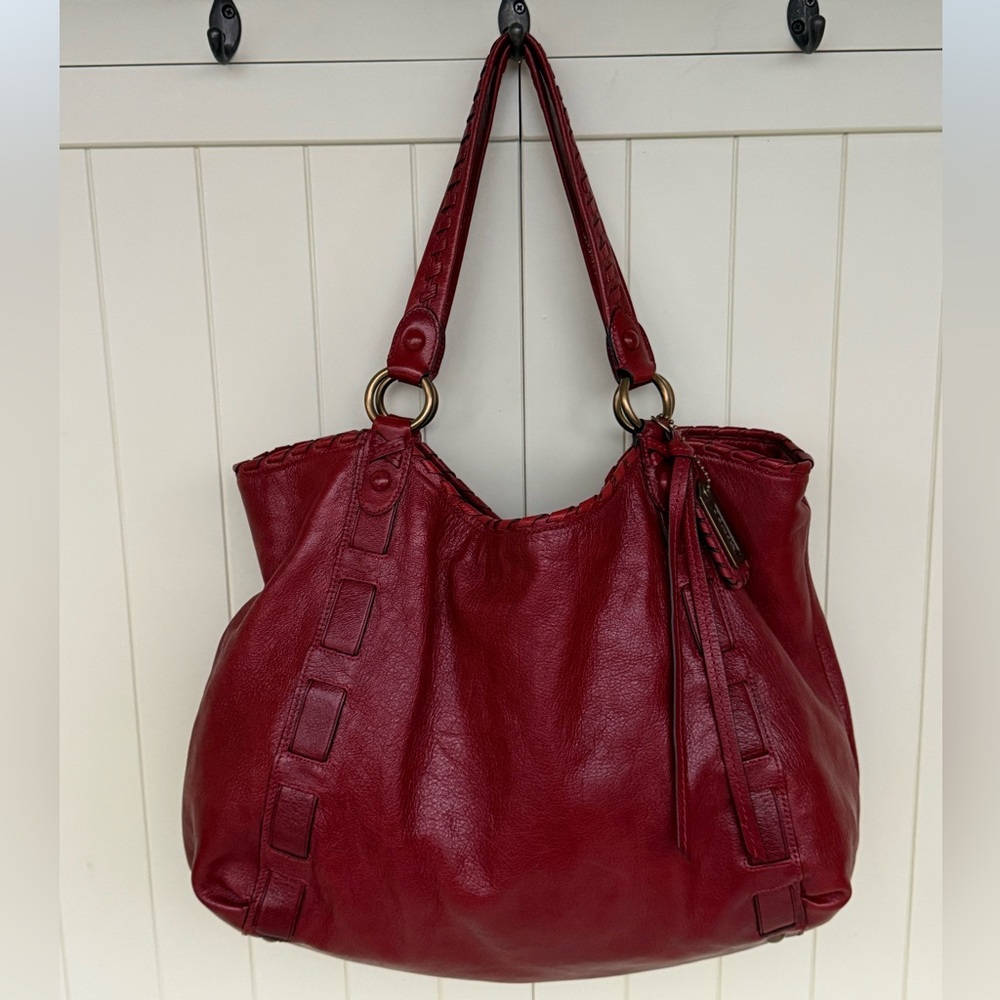 Coach Limited Edition Dylan Brick Red Cracked Leather Shoulder Bag Tote 14633